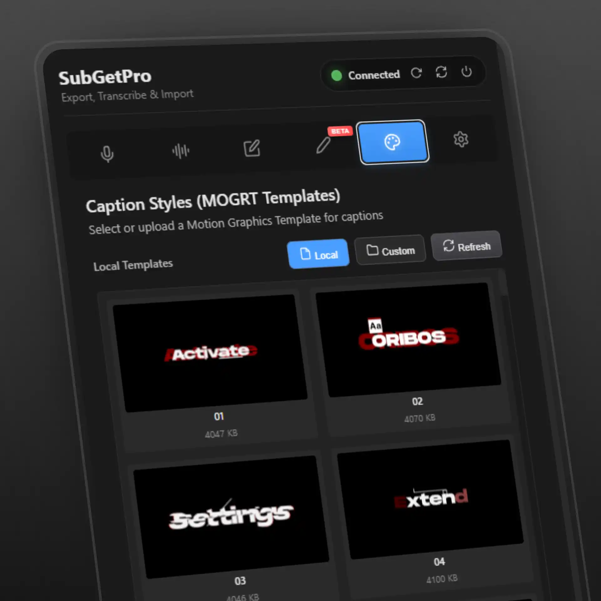 MOGRT Caption Styles